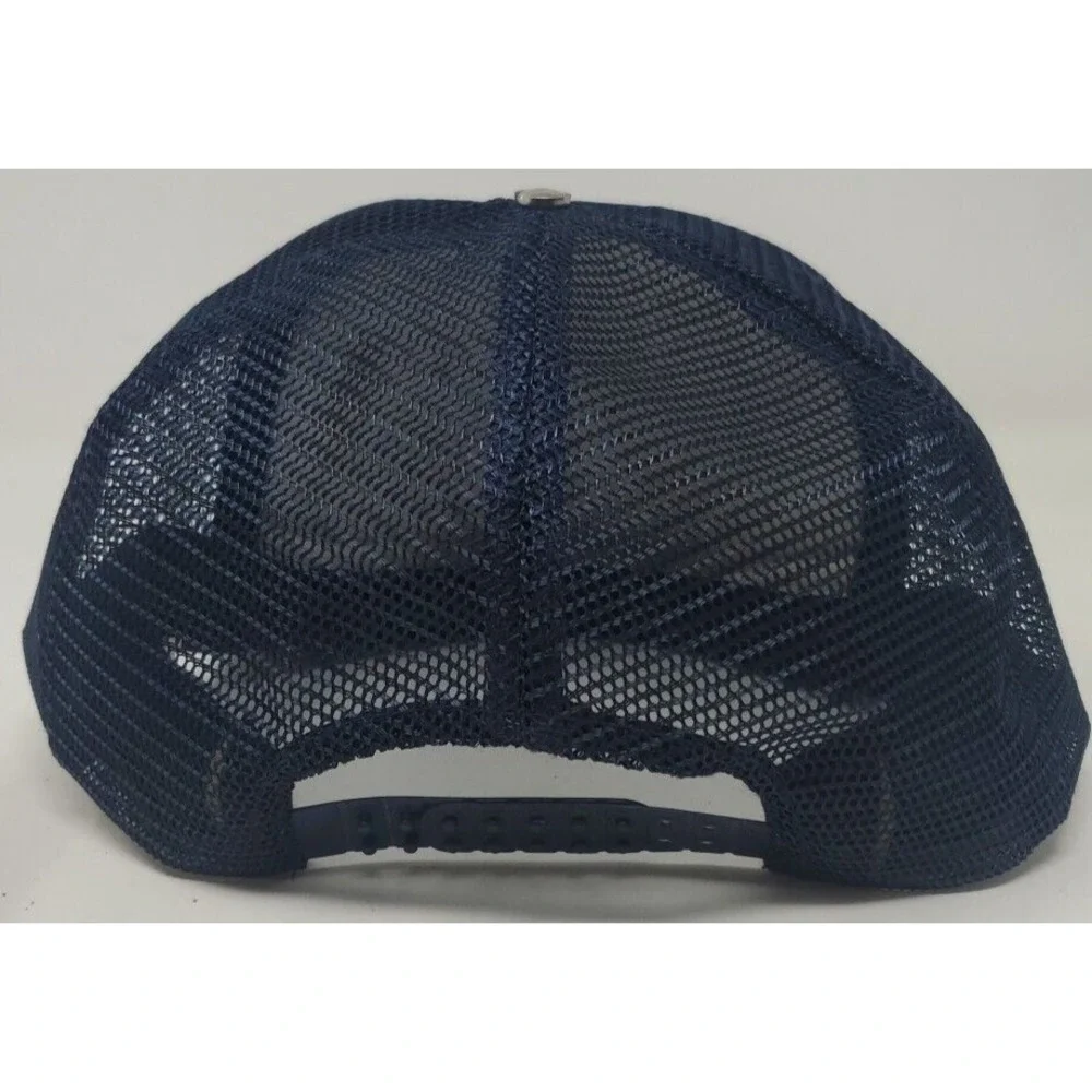Vintage Snapback Mesh Truckers Cap Bass Commando Hat Dark Blue